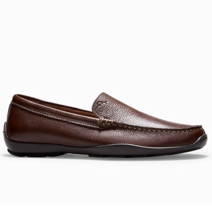Tommy Bahama Mens Dark Brown Leather Driving Moccasin Loafer Shoes Size 10